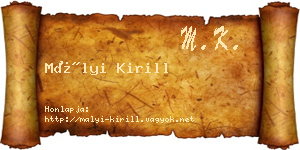Mályi Kirill névjegykártya
